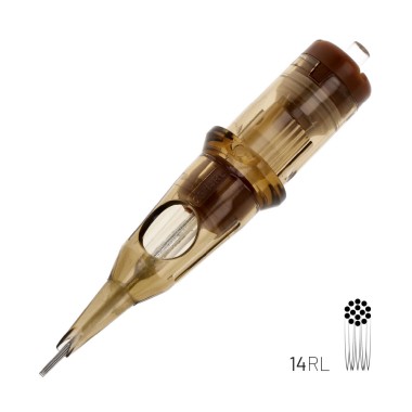 14 RL (Round Liner) Long Taper - Cartucce Aghi Tattoo Kwadron - 20 pz