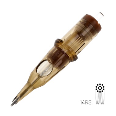 14 RS (Round Shader) Long Taper - Cartucce Aghi Tattoo Kwadron - 20 pz