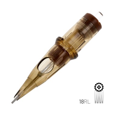 18 RL (Round Liner) Long Taper - Cartucce Aghi Tattoo Kwadron - 20 pz