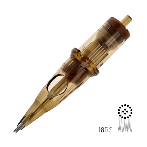 18 RS (Round Shader) Long Taper - Cartucce Aghi Tattoo Kwadron - 20 pz