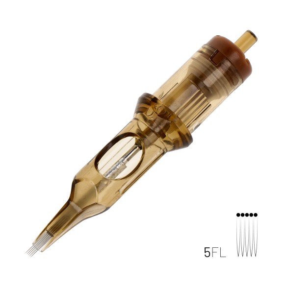 05 FL (Flat) 0,35 mm Long Taper - Cartucce Aghi Tattoo Kwadron - 20 pz