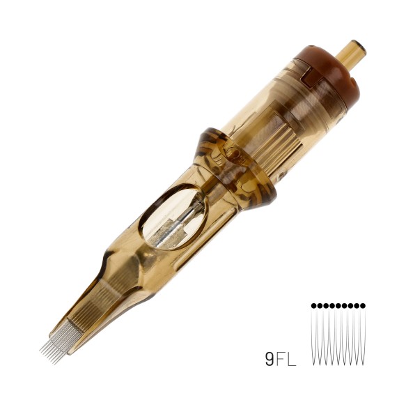 09 FL (Flat) 0,35 mm Long Taper - Cartucce Aghi Tattoo Kwadron - 20 pz