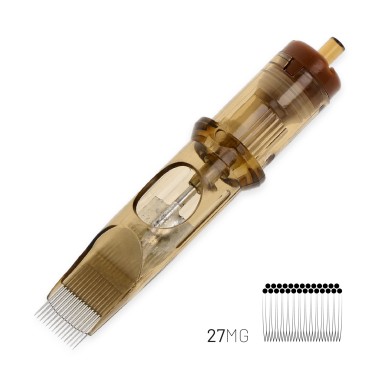 27 MG (Magnum) 0,30 mm Long Taper - Cartucce Aghi Tattoo Kwadron - 20 pz
