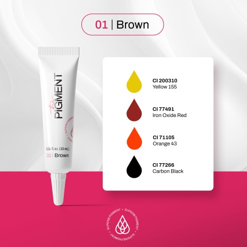 01 BROWN Microblading - The Pigment - 10ml - Pigmento PMU REACH