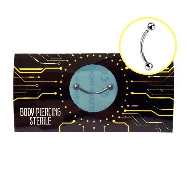 Banana Sopracciglio STERILE in Acciaio Inox 316L con Palline