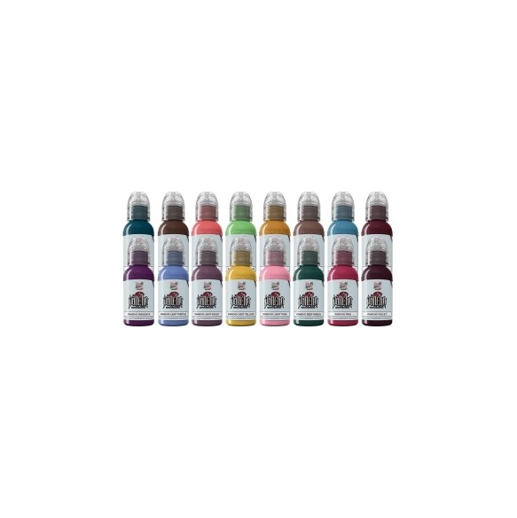A.D. Pancho PRO COLOUR Set - World Famous Limitless - 16 × 30 ml - Colori Tattoo REACH