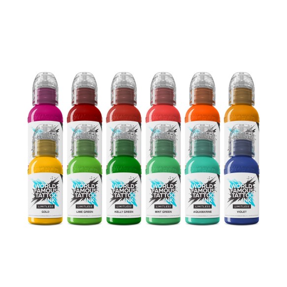 DRAGON Set - World Famous Limitless - 12 × 30 ml - Colori Tattoo REACH
