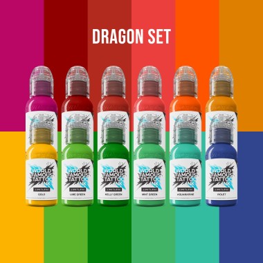 DRAGON Set - World Famous Limitless - 12 × 30 ml - Colori Tattoo REACH 2