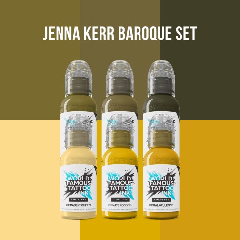 Jenna Kerr BAROQUE Set - World Famous Limitless - 6 × 30 ml - Colori Tattoo REACH