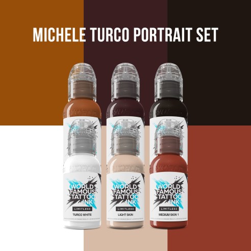 Michele Turco PORTRAIT Set - World Famous Limitless - 6 × 30 ml - Colori Tattoo REACH