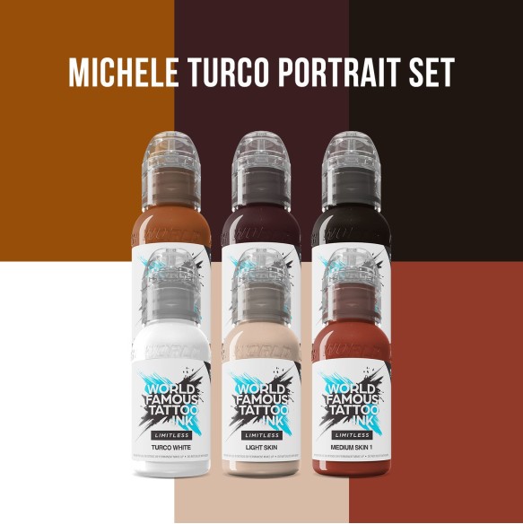 Michele Turco PORTRAIT Set - World Famous Limitless - 6 × 30 ml - Colori Tattoo REACH