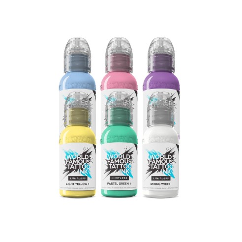 PASTEL Collection - World Famous Limitless - 6 × 30 ml - Colori Tattoo REACH
