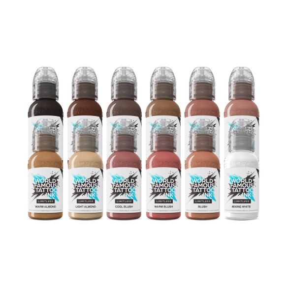 PINK RIBBON Set - World Famous Limitless - 12 × 30 ml - Colori Tattoo REACH