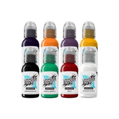 PRIMARY COLOURS Set 1 - World Famous Limitless - 8 × 30 ml - Colori Tattoo REACH