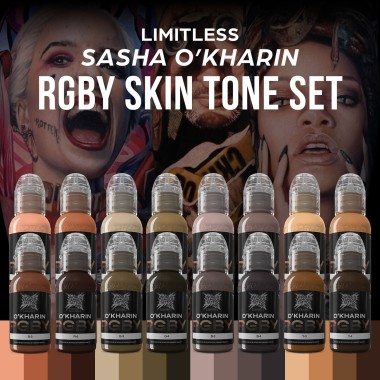 Sasha O'Kharin RGBY Set - World Famous Limitless - 16 × 30 ml - Colori Tattoo REACH 2