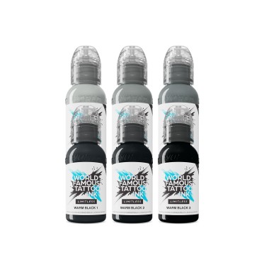 SHADES OF GREY - Warm Grey Pastel Set - World Famous Limitless - 6 × 30 ml - Colori Tattoo REACH