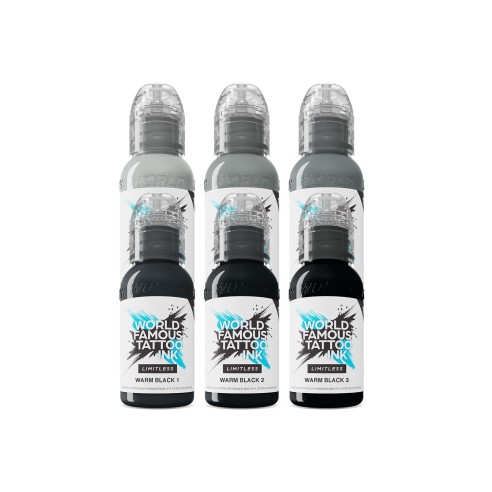 SHADES OF GREY - Warm Grey Pastel Set - World Famous Limitless - 6 × 30 ml - Colori Tattoo REACH
