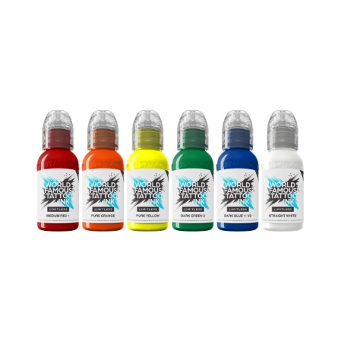 Simple Set - World Famous Limitless - 6 × 30 ml - Colori Tattoo REACH