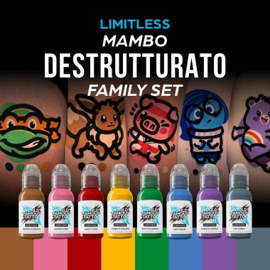 The MAMBO DESTRUTTURATO Family Set - World Famous Limitless - 8 × 30 ml - Colori Tattoo REACH 2