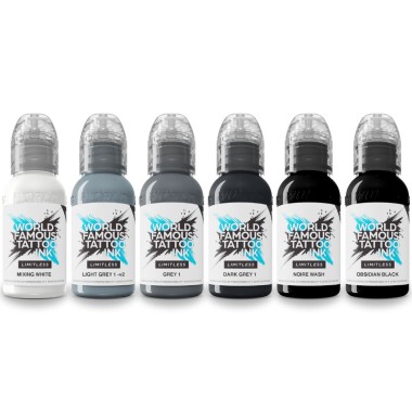 Thomas Carli Jarlier NOIRE INK Set V2 - World Famous Limitless - 6x30ml - Colori Tattoo REACH