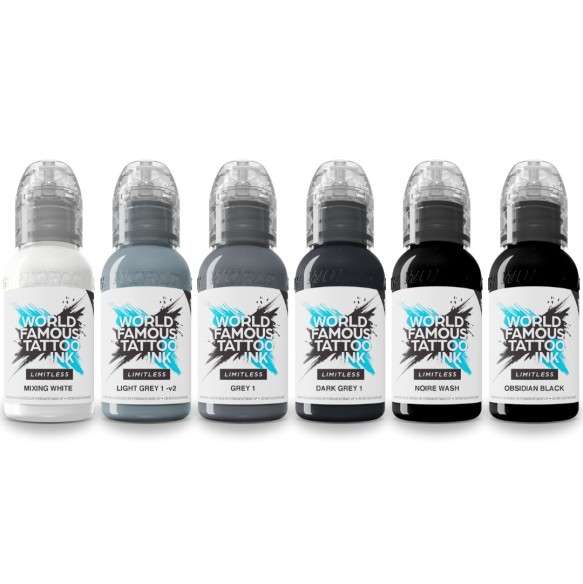 Thomas Carli Jarlier NOIRE INK Set V2 - World Famous Limitless - 6 × 30 ml - Colori Tattoo REACH