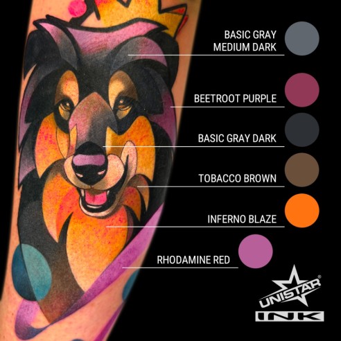 Basic Grey Dark - UNISTAR INK - 30 ml - Colore Tattoo REACH