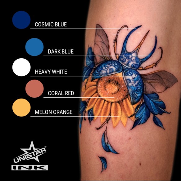Coral Red - UNISTAR INK - 30 ml - Colore Tattoo REACH