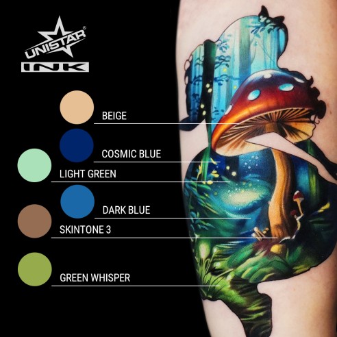 Light Green - UNISTAR INK - 30 ml - Colore Tattoo REACH