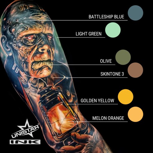 Light Green - UNISTAR INK - 30 ml - Colore Tattoo REACH