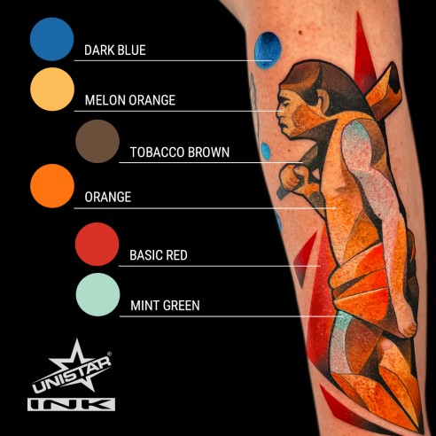 Orange - UNISTAR INK - 30 ml - Colore Tattoo REACH
