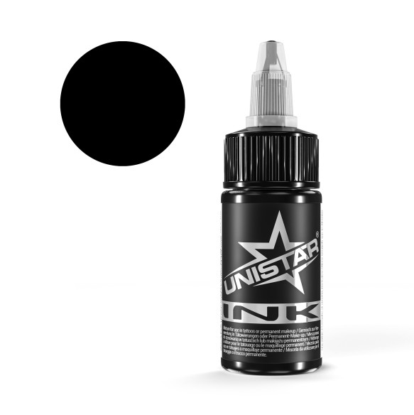 Top Basic Black - UNISTAR INK - 30 ml - Colore Tattoo REACH