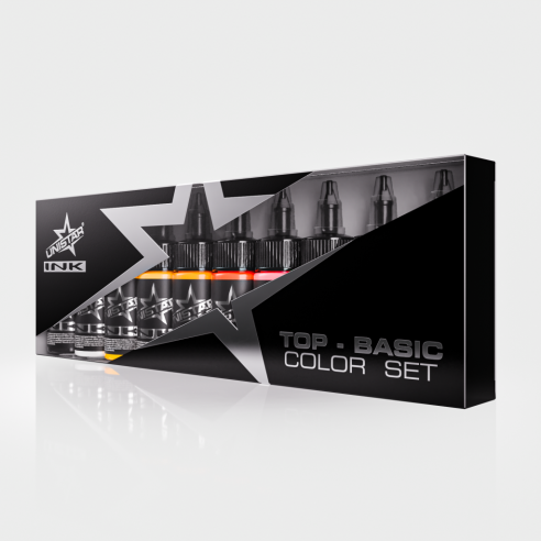 Top Basic Color Set - UNISTAR INK - 10×30 ml - Set Colori Tattoo REACH